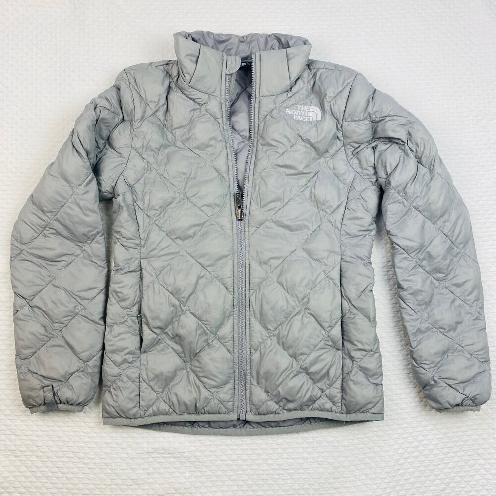 The North Face Quilted Girls Size Large 12 Gray Aconcagua Jacket Coat - Picture 7 of 9